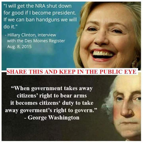 Hillary v George on Guns and Government